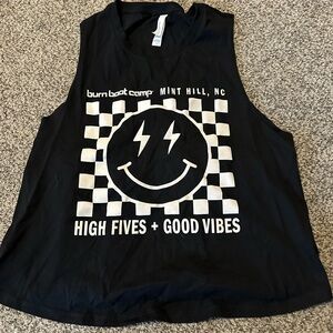 Burn boot camp mint hill cropped Tank Top with Smiley Face
